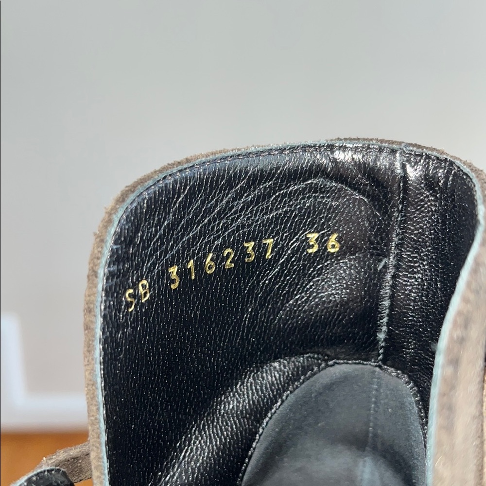 Saint Laurent Dark Brown Green Ankle Boots - Picture 6 of 10
